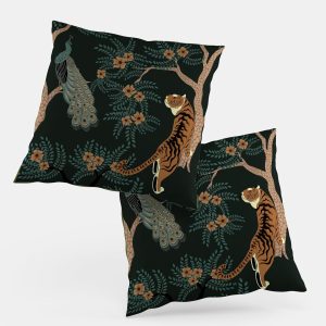 Cushion Covers | Cushion Covers Online | Cushion Covers India | Luxury Cushion Covers by Twinhearts | Deep Green Cushion Cover Set of 2